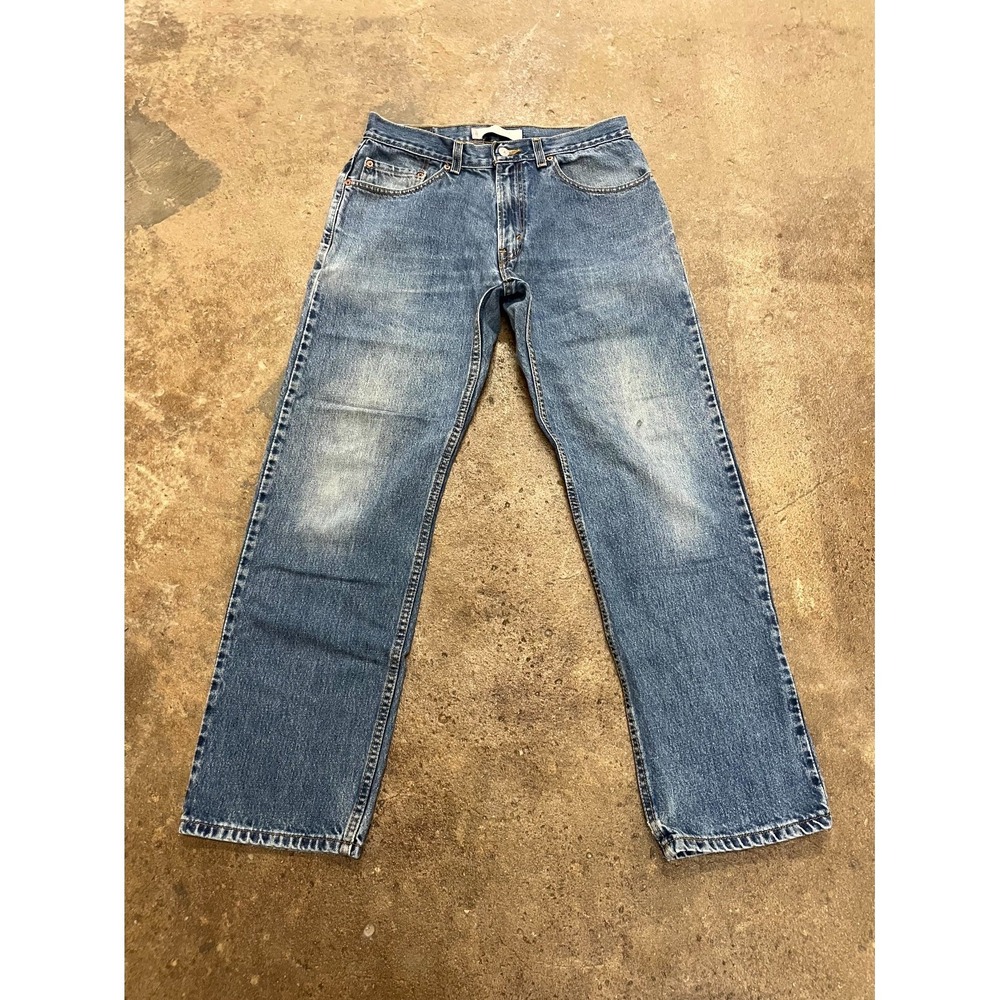 Levi's 505 Regular Fit Jeans Mens 33x32 Blue Denim Logo Cotton Mid Rise Straight